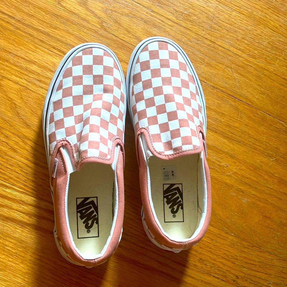 Vans checkered slip ons